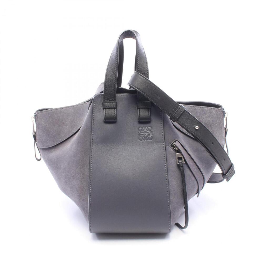 Loewe Hammock Small 2-Way Handbag, Suede Leather, Women's, Gray